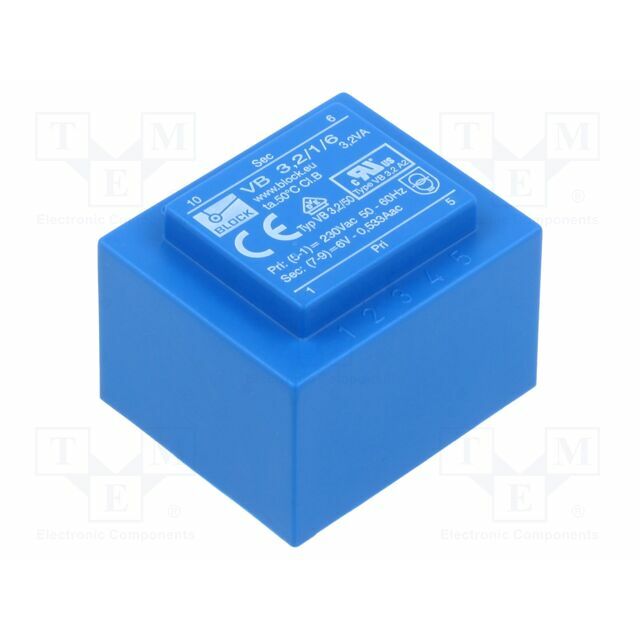 BLOCK Transformer: encapsulated; 3.2VA; 230VAC