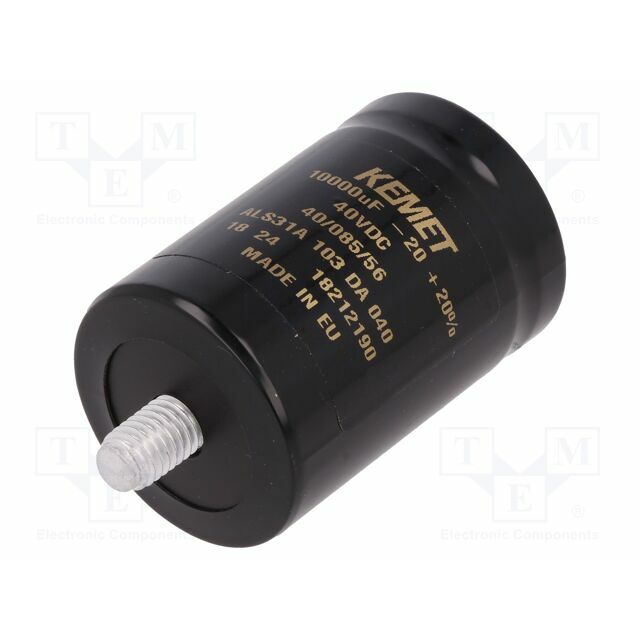 KEMET Capacitor: electrolytic; 10mF; 40VDC; Ø36x52mm