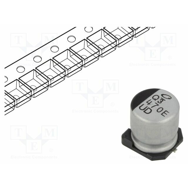 NICHICON Capacitor: electrolytic; SMD; 470uF; 25VDC