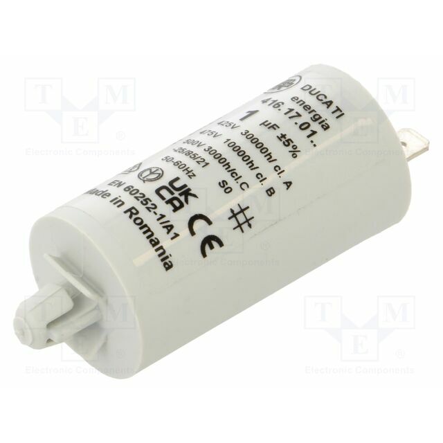 DUCATI ENERGIA Capacitor: polypropylene; motors, run