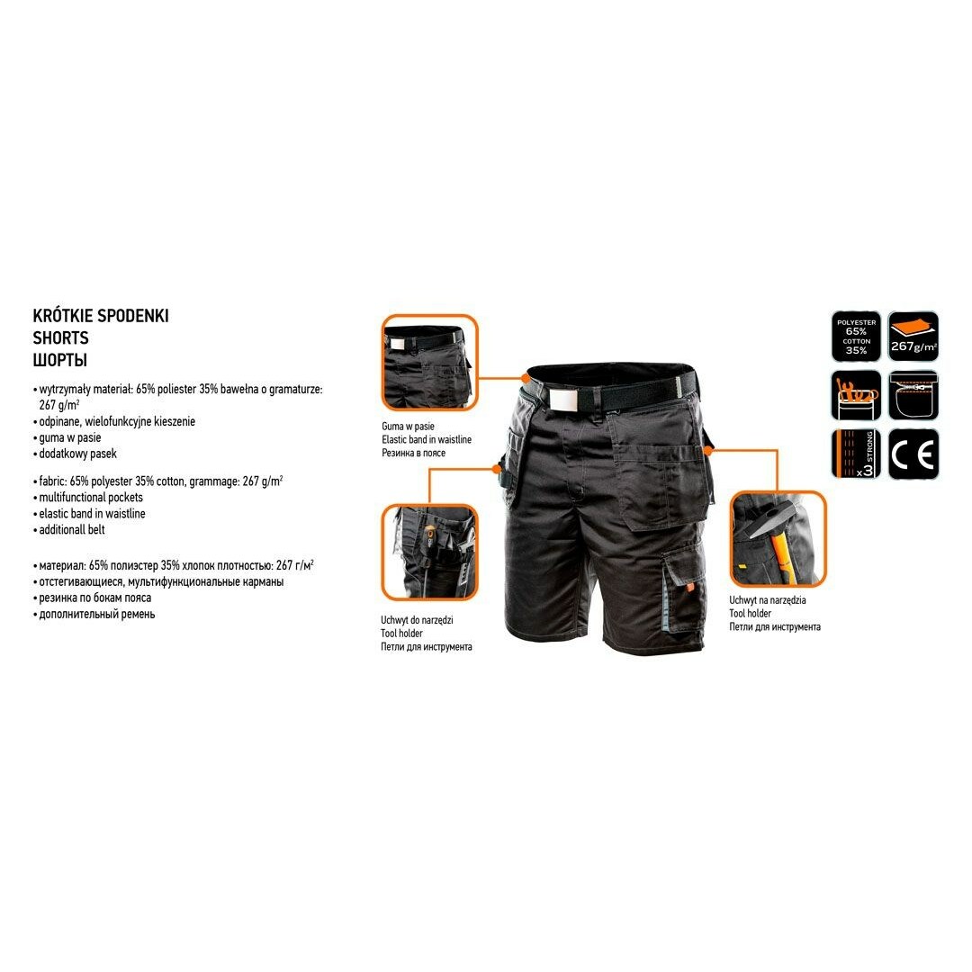 NEO TOOLS HD shorts, webbing strap