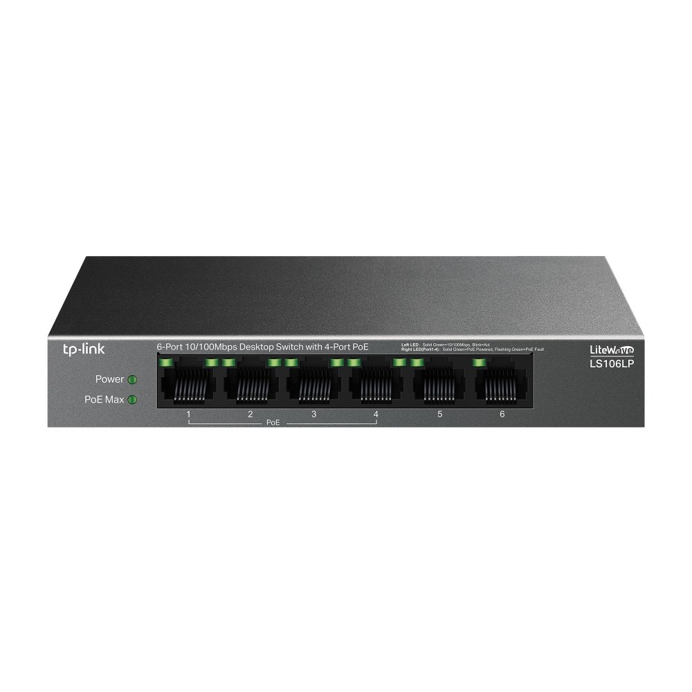 TP-Link LiteWave LS106LP tīkla slēdzis Nenodrošināts
