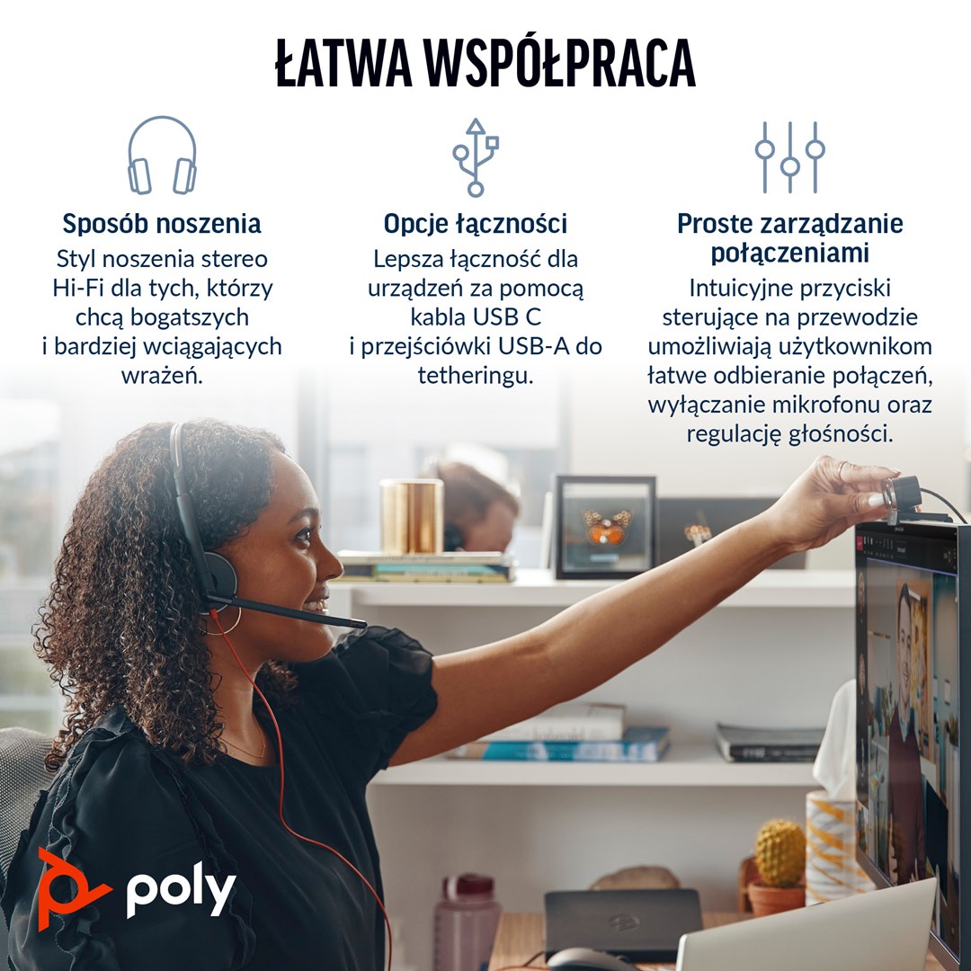 HP Poly Blackwire 3220 Stereo USB-C