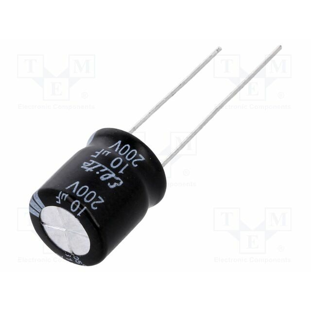 ELITE Capacitor: electrolytic; THT; 10uF; 200VDC