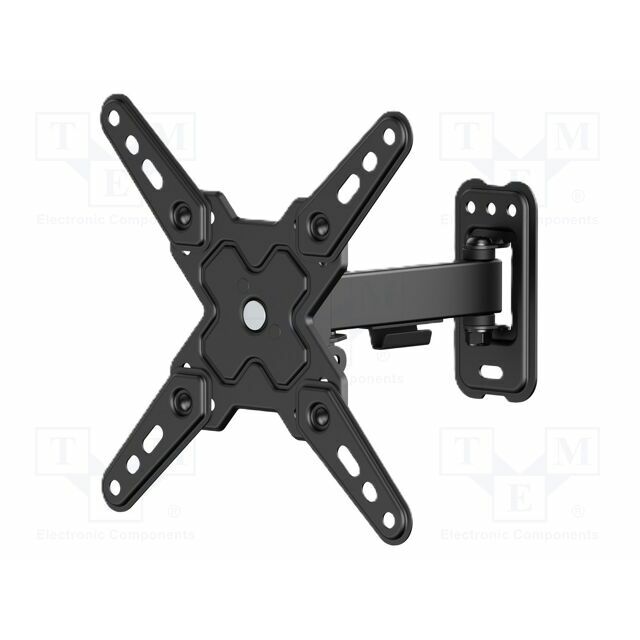 Holder: wall mounting; TV; black; adjustable