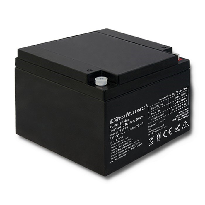 Qoltec 53036 AGM battery | 12V