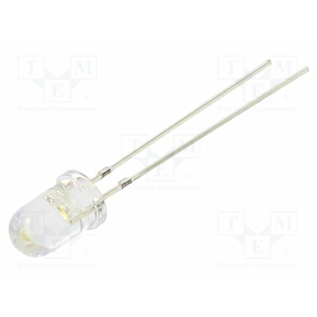 OPTOSUPPLY LED; white; 5mm; 70000mcd; 15°