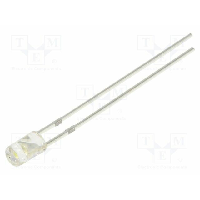 OPTOSUPPLY LED; white cold; 3mm; 600mcd