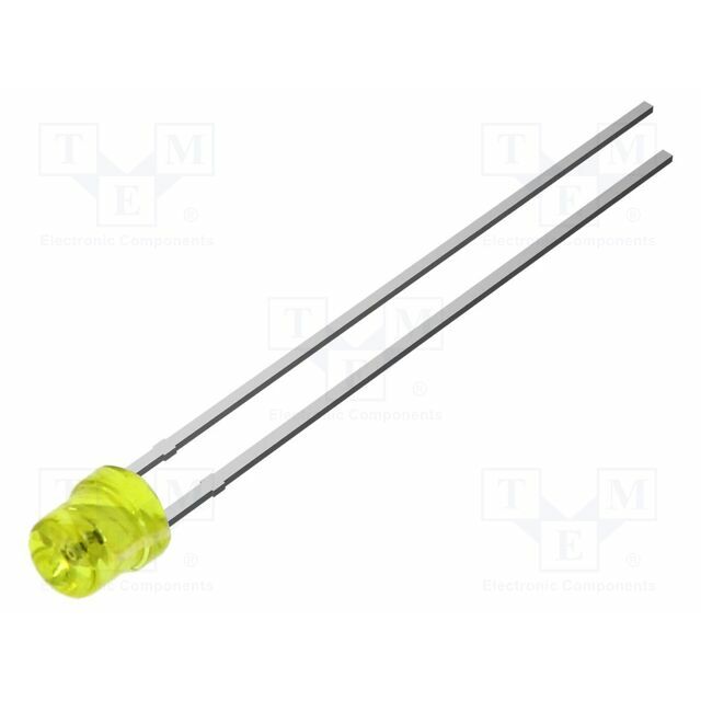 OPTOSUPPLY LED; yellow; 3mm; 330mcd; 80°