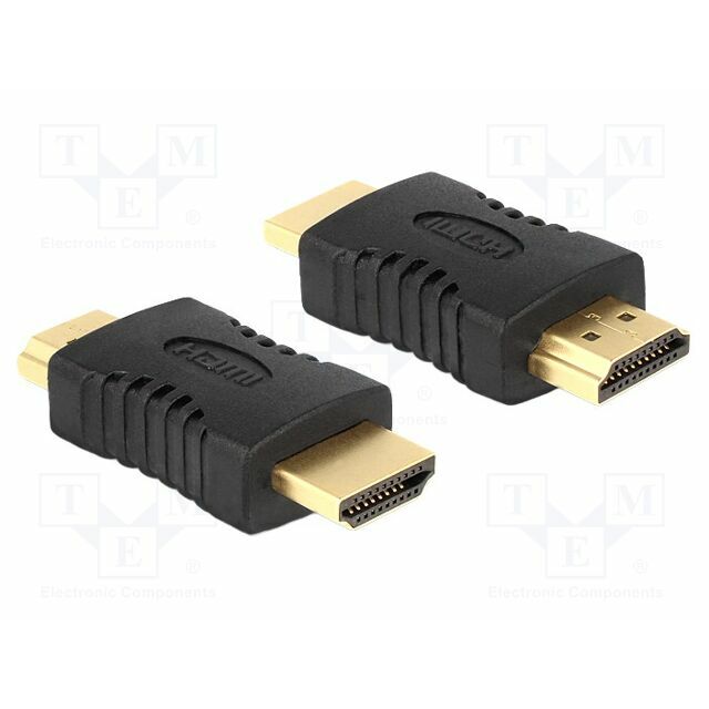 Adapter; HDMI plug,both sides; black