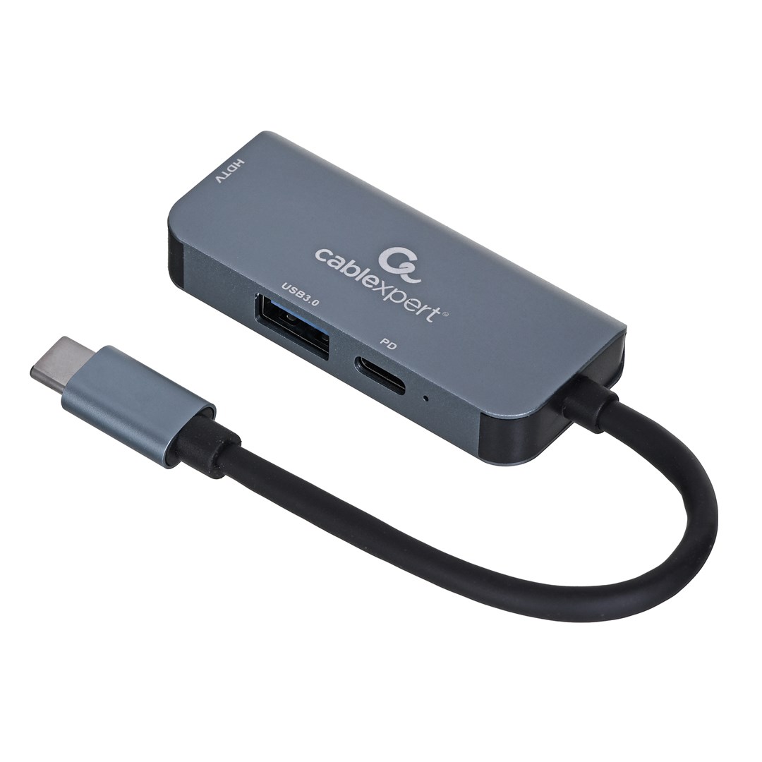 Dokstacija Gembird USB Type-C 3-in-1 Silver
