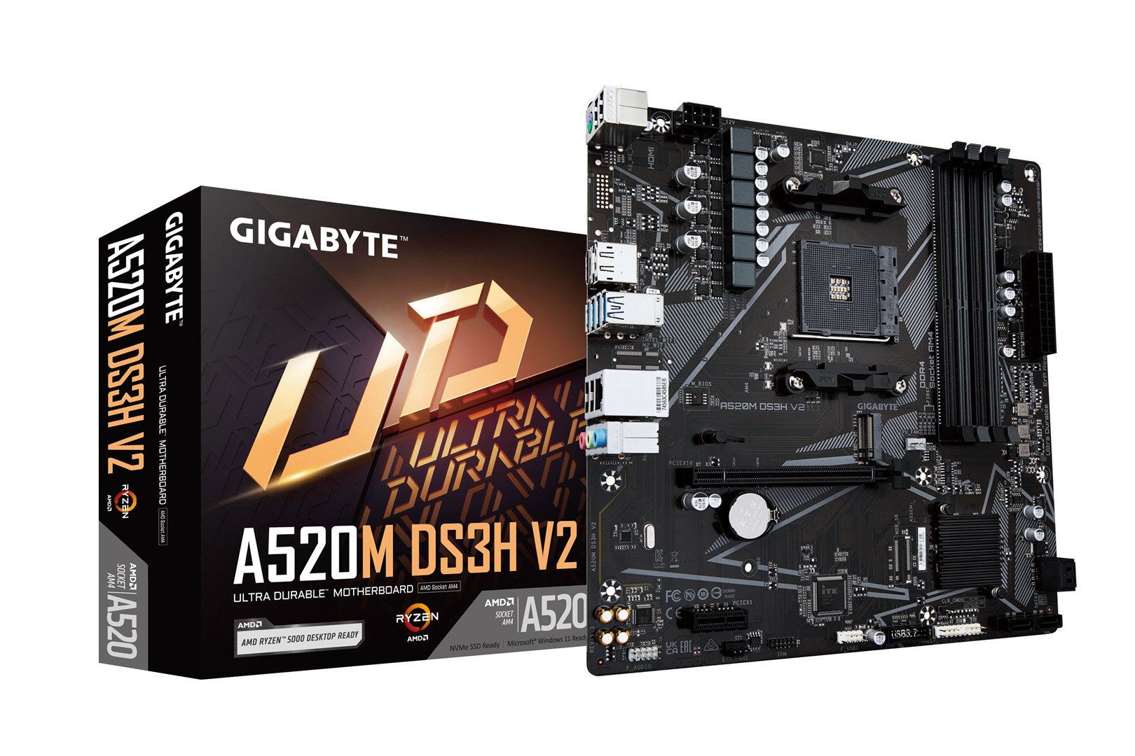 Mainboard|GIGABYTE|AMD A520|SAM4|Micro-ATX|Memory DDR4|Memory slots 4|A520MDS3HV2 |