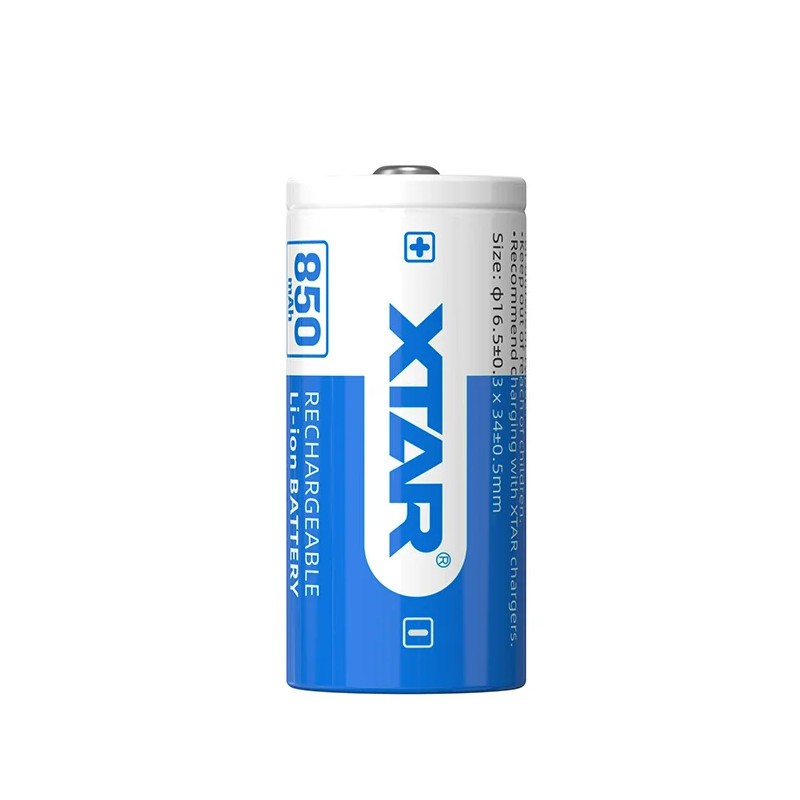 XTAR 16340 850mAh aizsargāts akumulators (FWXTAR16340850)