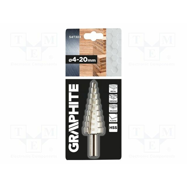 GRAPHITE Drill bit; Ø: 4÷20mm; high