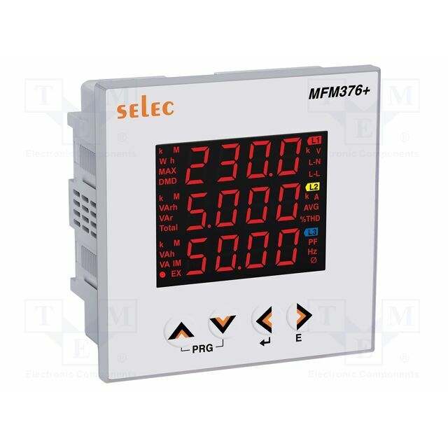 SELEC Meter: network parameters; on panel
