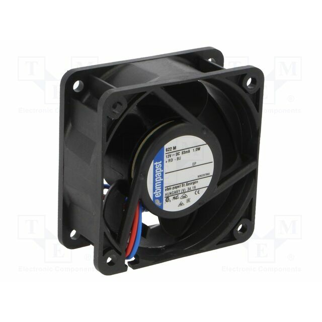 EBM-PAPST Fan: DC; 60x60x25mm; axial; 12VDC