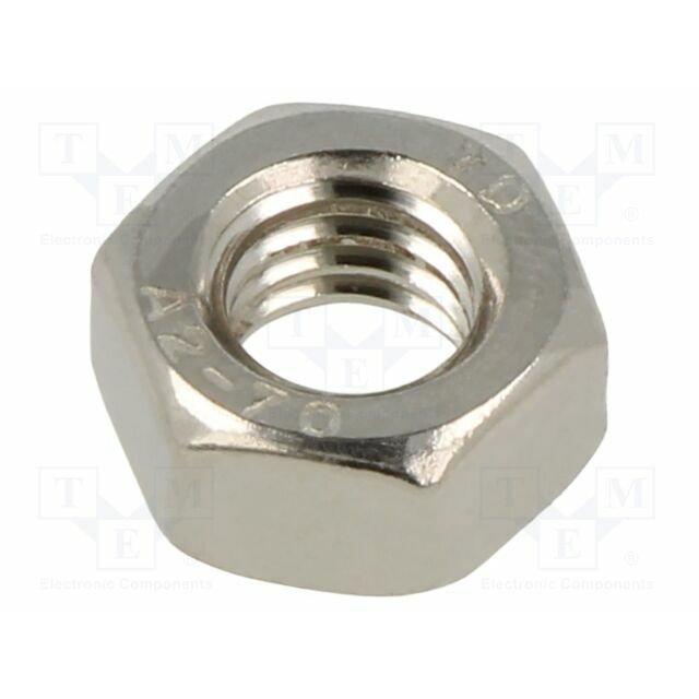 Nut; hexagonal; M6; Thread: metric; A2