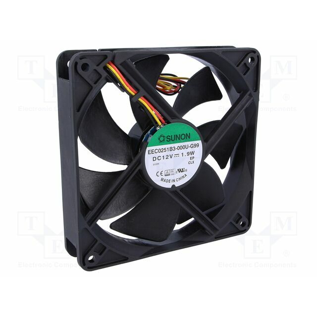 SUNON Fan: DC; 120x120x25mm; axial; 12VDC