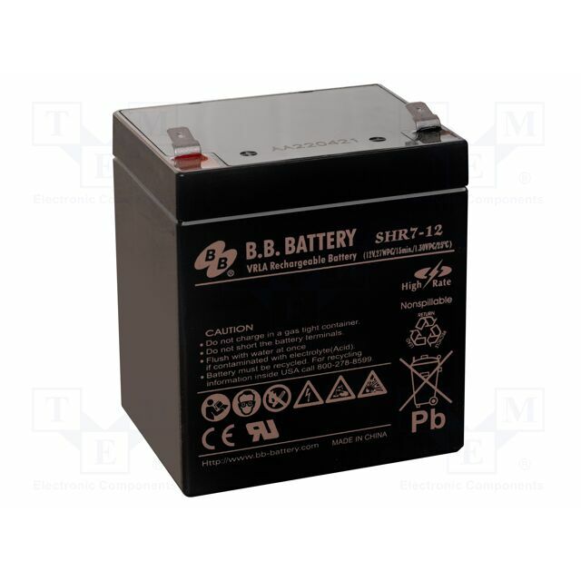 B.B. Battery Re-battery: acid-lead; 12V