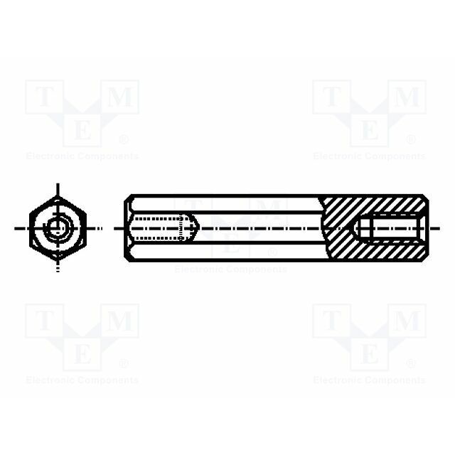 KEYSTONE Screwed spacer sleeve; 10mm; Int