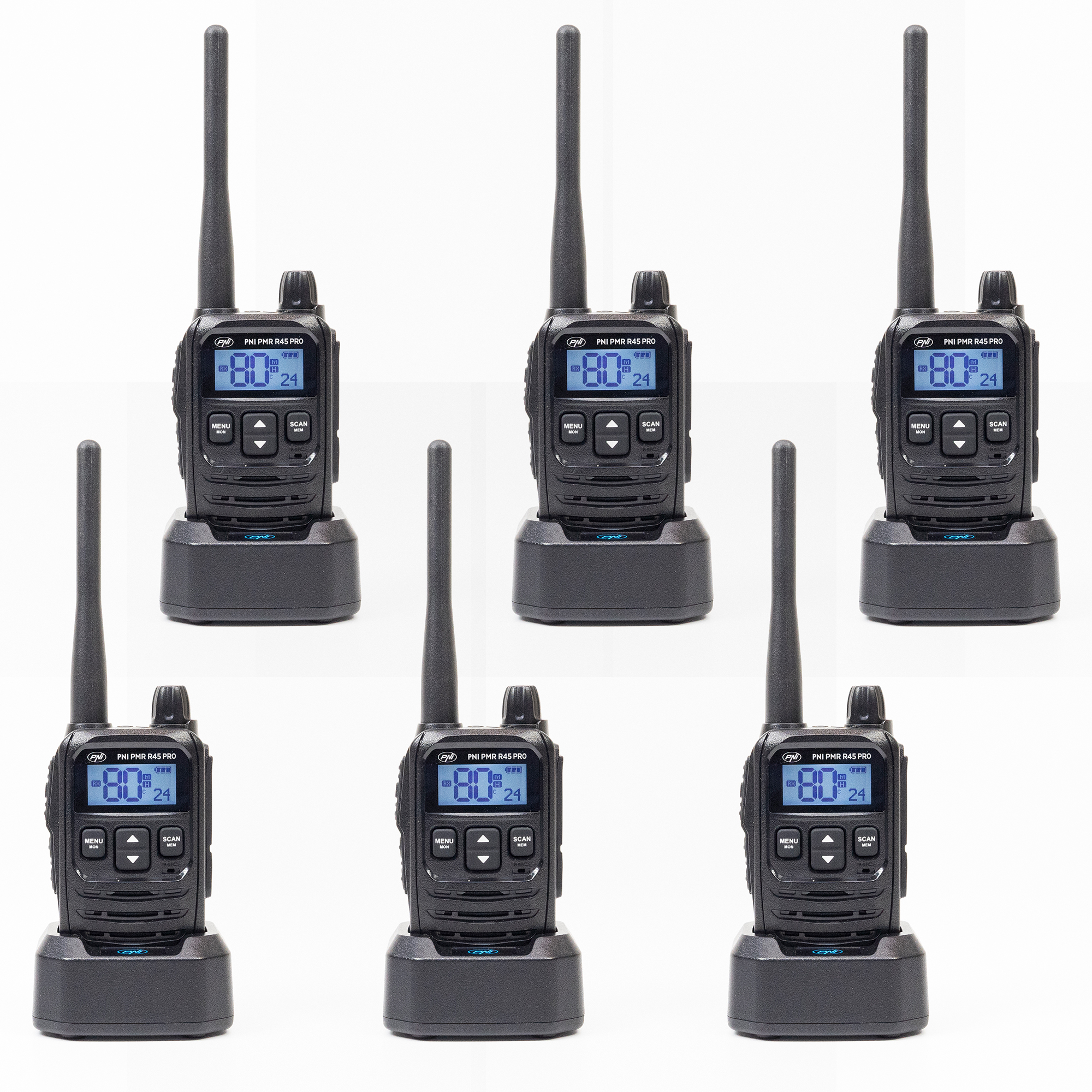 Kit of 6 portable radio stations