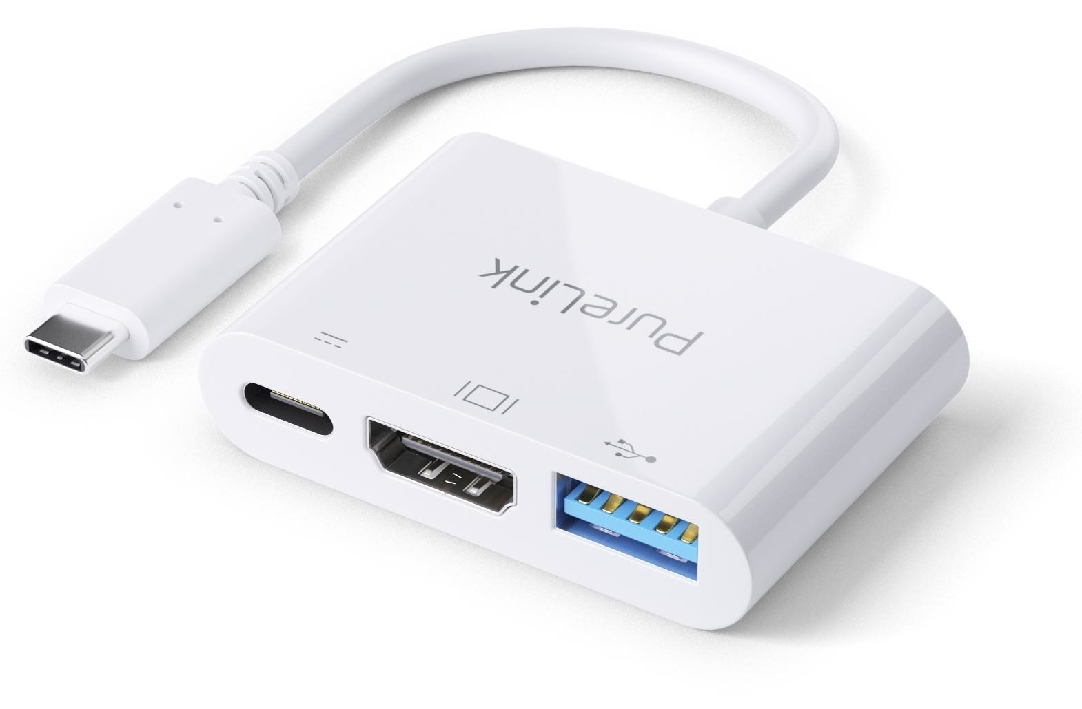 Adapteris USB-C uz HDMI, USB-C, USB-A