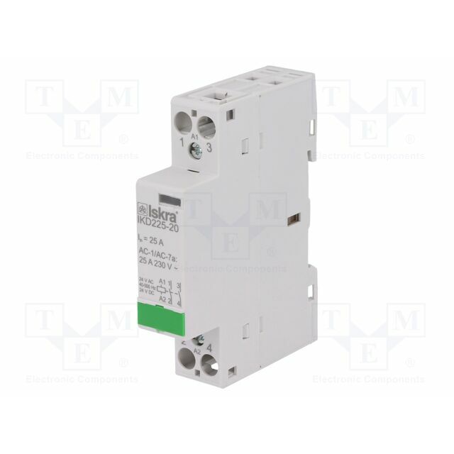 ISKRA Contactor: 2-pole installation; 25A; 24VAC