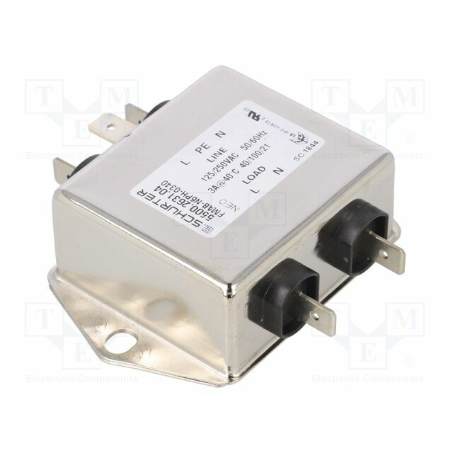 SCHURTER Filter: anti-interference; single-phase; 250VAC; Ioper