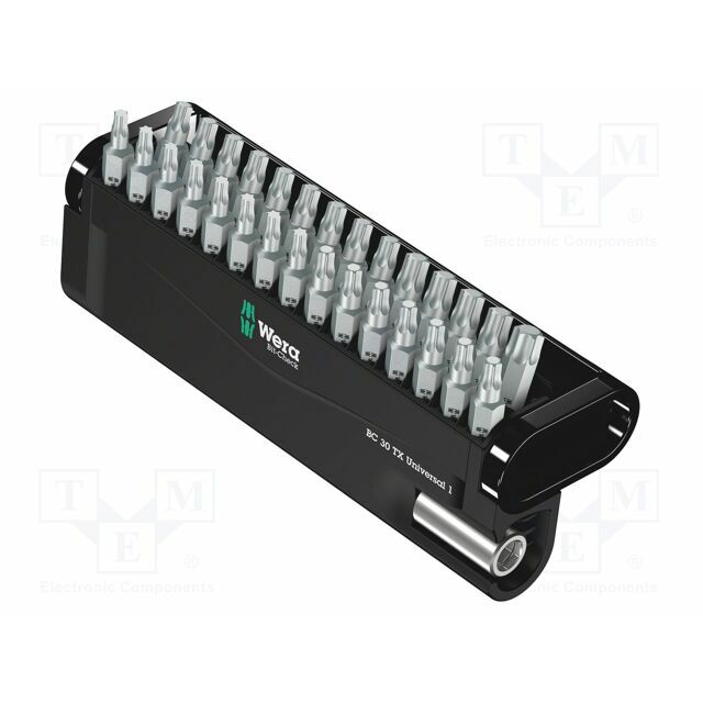 Tools set: screwdriver bits; plastic box