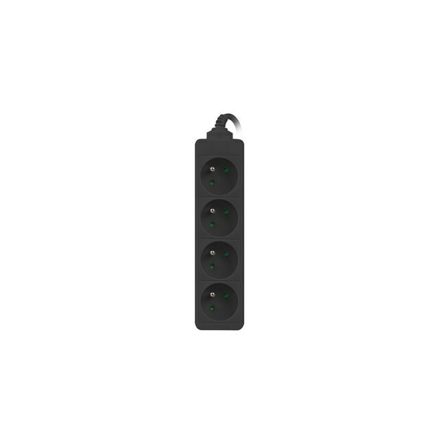 LANBERG POWER STRIP 1M BLACK, 4X
