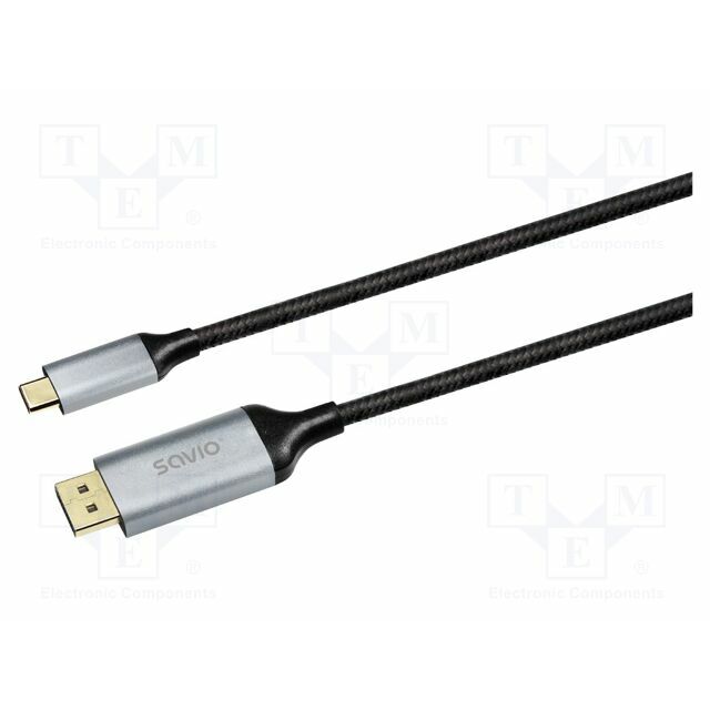 SAVIO Cable; DisplayPort plug,USB C