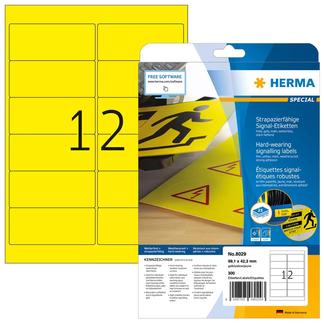 HERMA signālu etiķetes A4 99,1x42