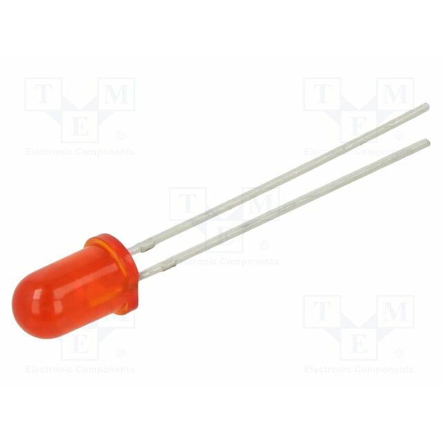 EVERLIGHT LED; red; 5mm; 250mcd; 40°