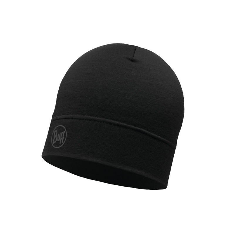 BUFF MERINO LIGHTWEIGHT BEANIE SOLID BLACK