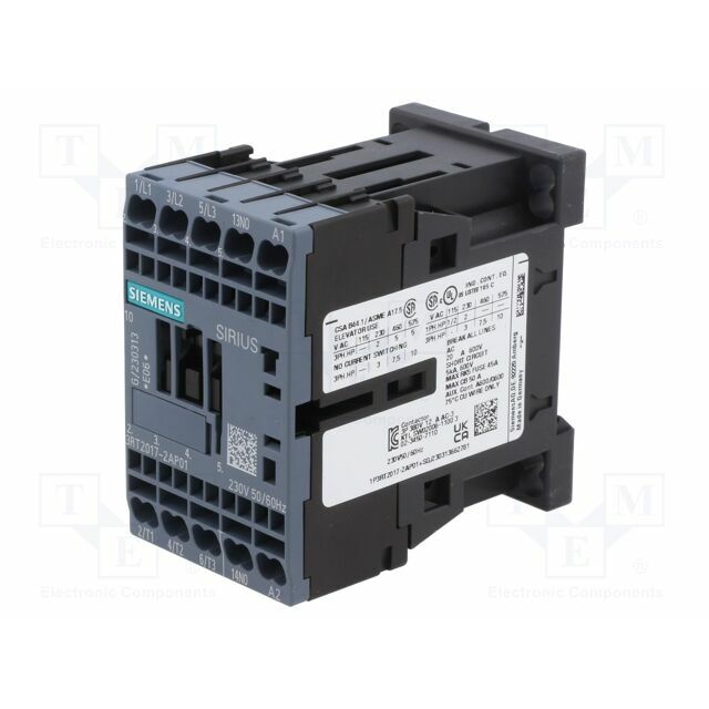 SIEMENS Contactor: 3-pole; NO x3; Auxiliary
