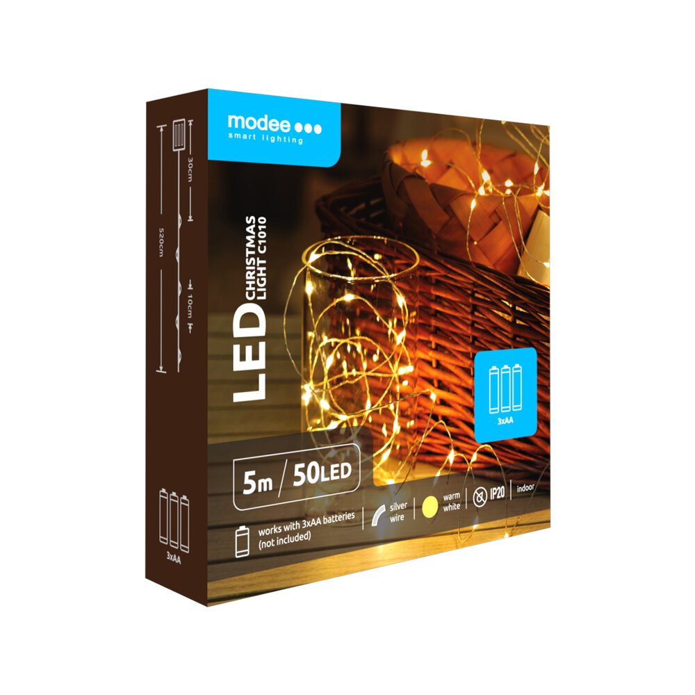 Modee Dekoratīvās gaismas, BAT, 5m, WARM
