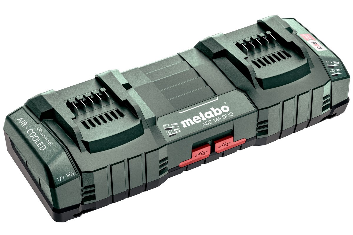 METABO Doppel-Schnellladegerät ASC 145 DUO 12-36V