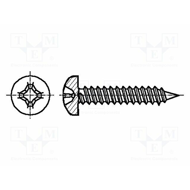 BOSSARD Screw; 4.8x16; Head: cheese