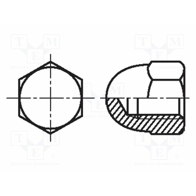 BOSSARD Nut; hexagonal; M5; 0.8