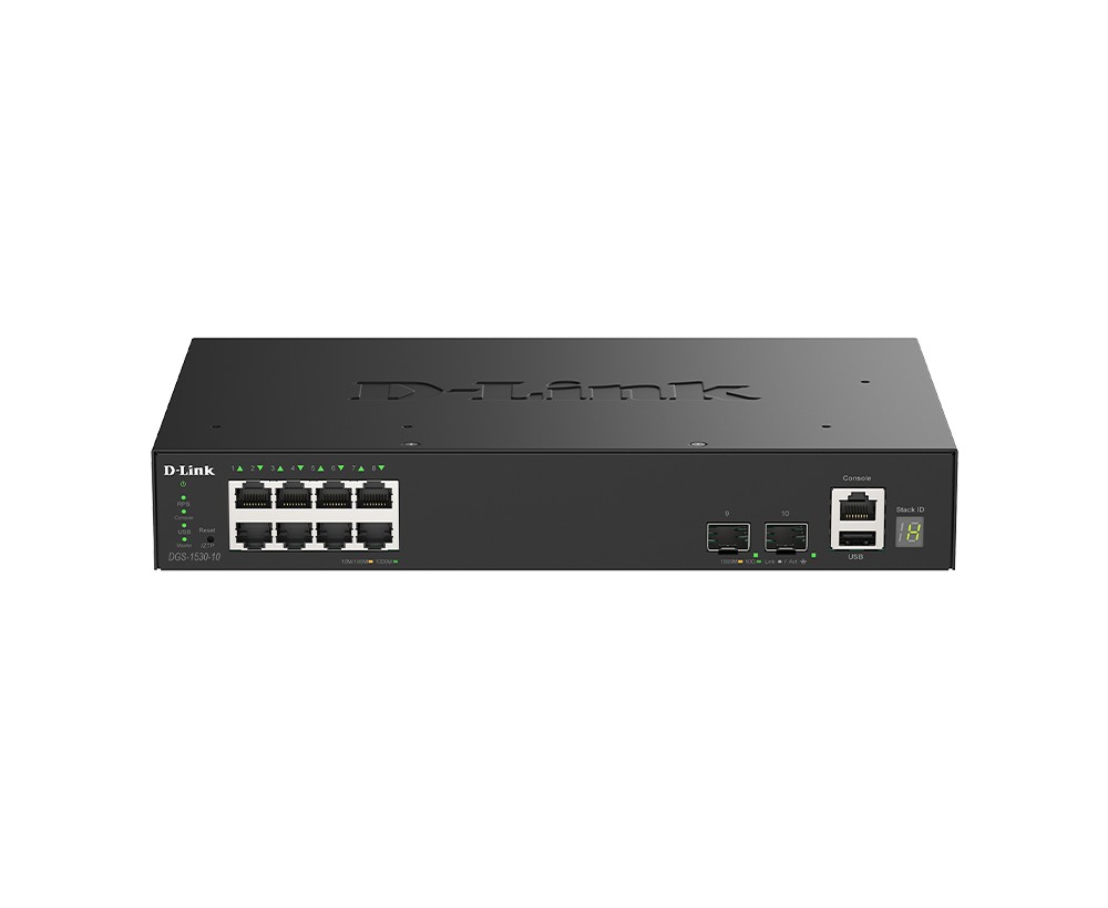 D-Link 10-Portu Gigabitu Stekējams Viedais Slēdzis