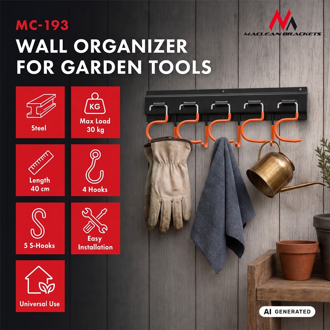 MACLEAN Wall-mounted garder tool organizer MC-193