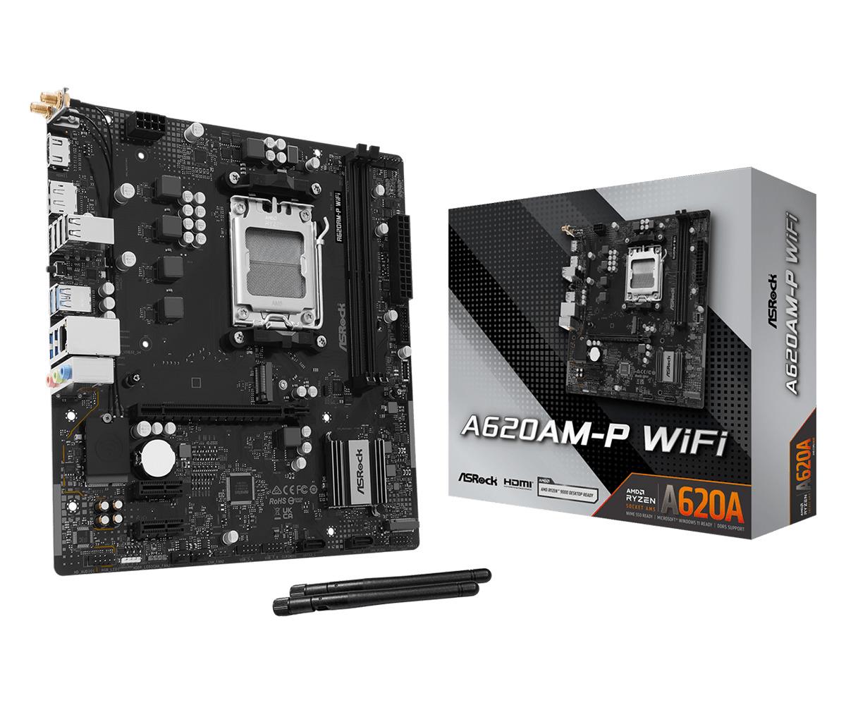 Mainboard|ASROCK|AMD A620A|Socket AM5|micro ATX|RAM DDR5-SDRAM|2xSlots|Wi-Fi Yes|Bluetooth