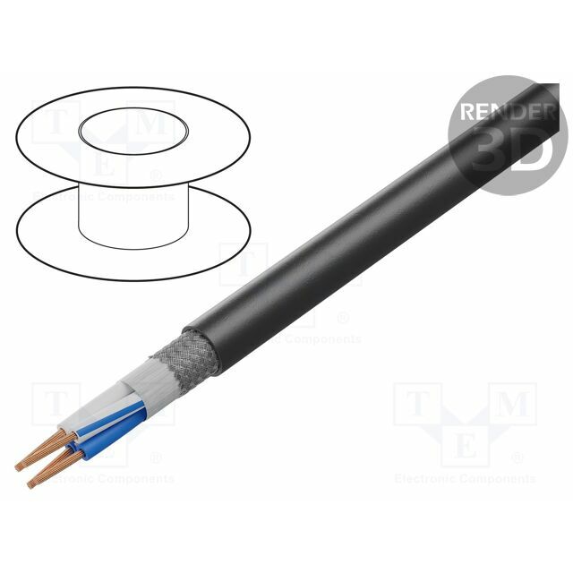 BELDEN Wire: microphone cable; 4x28AWG; black