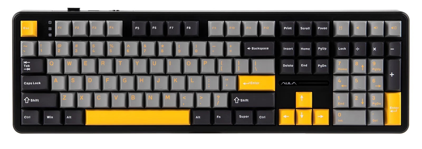 F108 Gray+Orange+Deep Gray Gasket Keyboard with