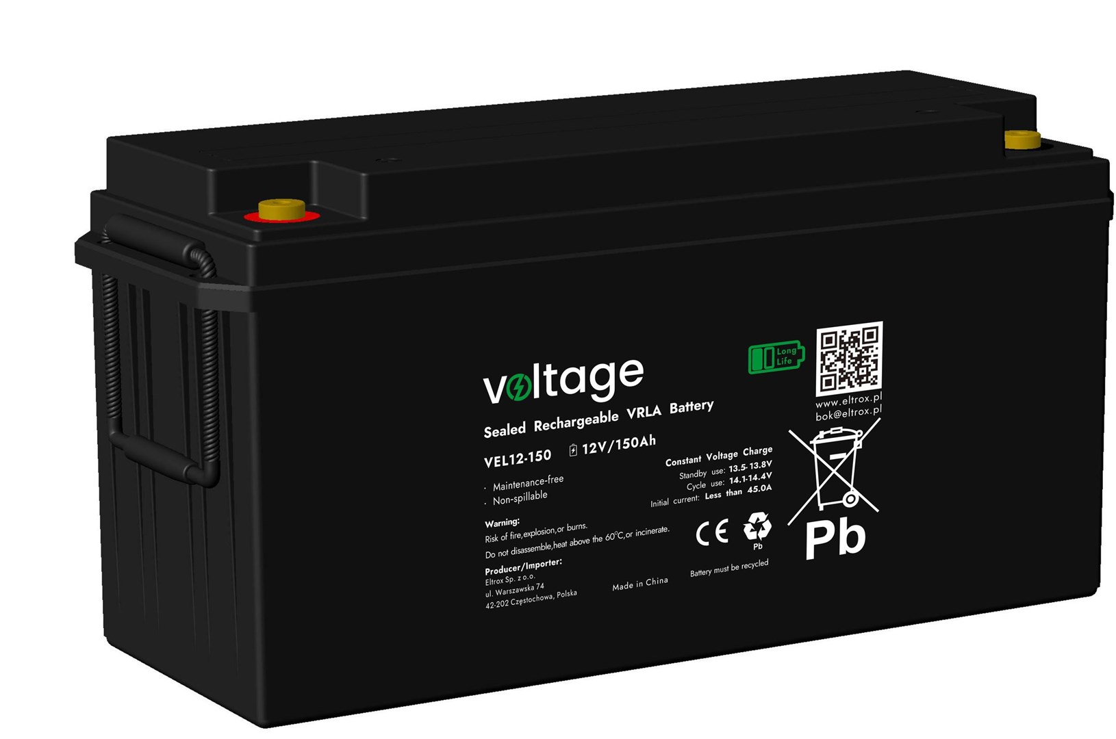 Voltage Akumulator AGM Voltage Long Life