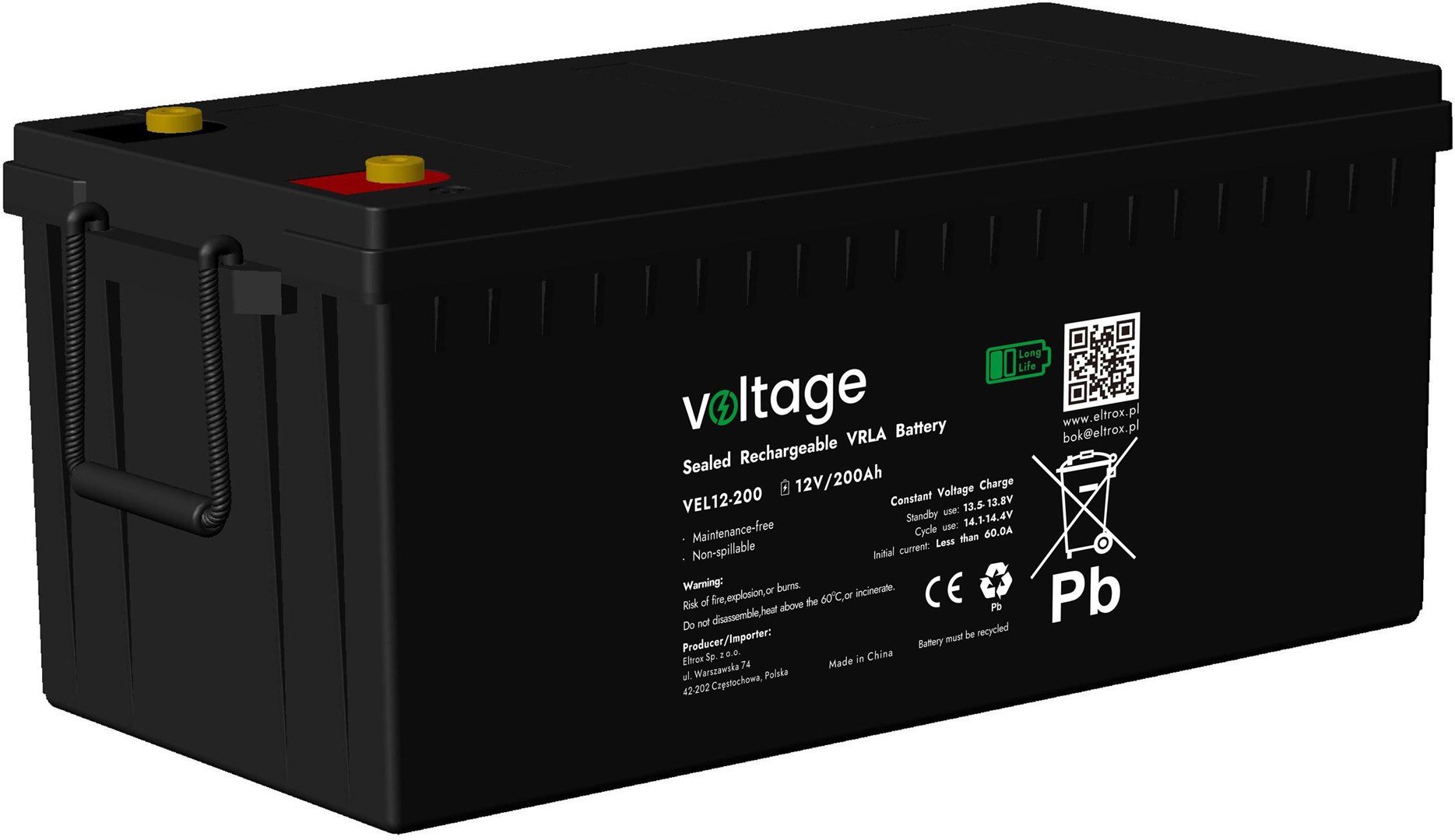 Voltage Akumulator AGM Voltage Long Life