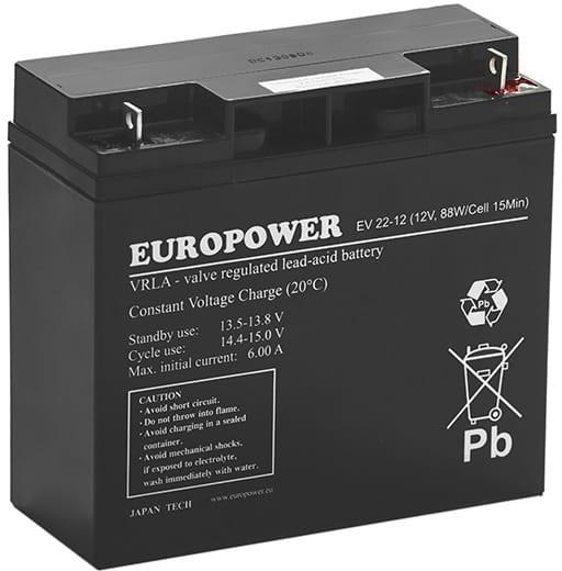 Akumulator AGM EUROPOWER serii EV 12V