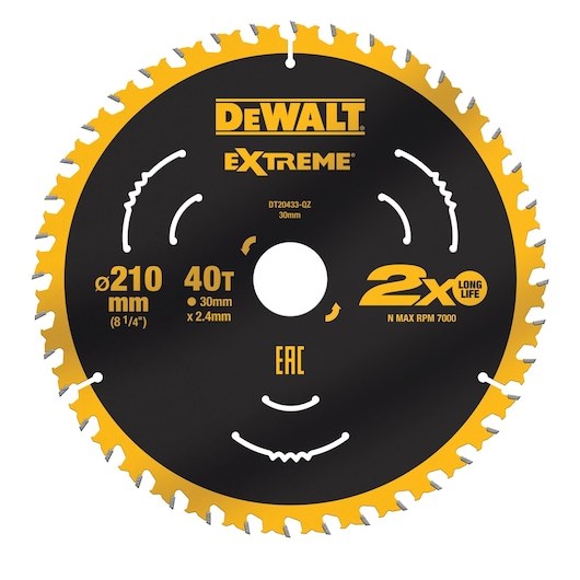 DEWALT Circular saw blade 210x30/40 teeth