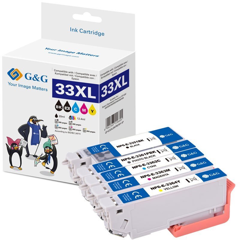 G&G XL-Druckerpatronen 5er Set für Epson