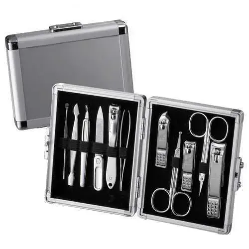 Three-seven Manicure Set Silver Case -